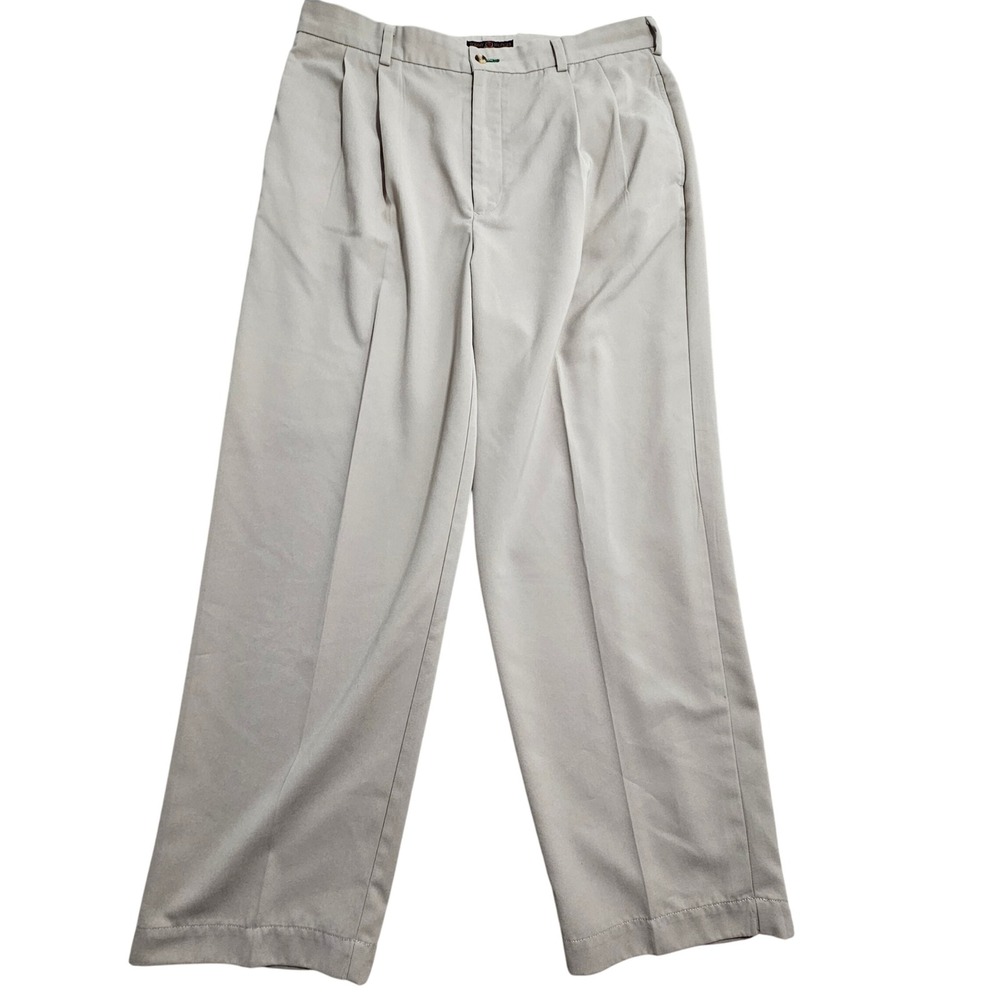 Tommy Hilfiger Vintage Golf Pants Mens fit 38x30 Khaki Tan Pleated Relaxed Fit *